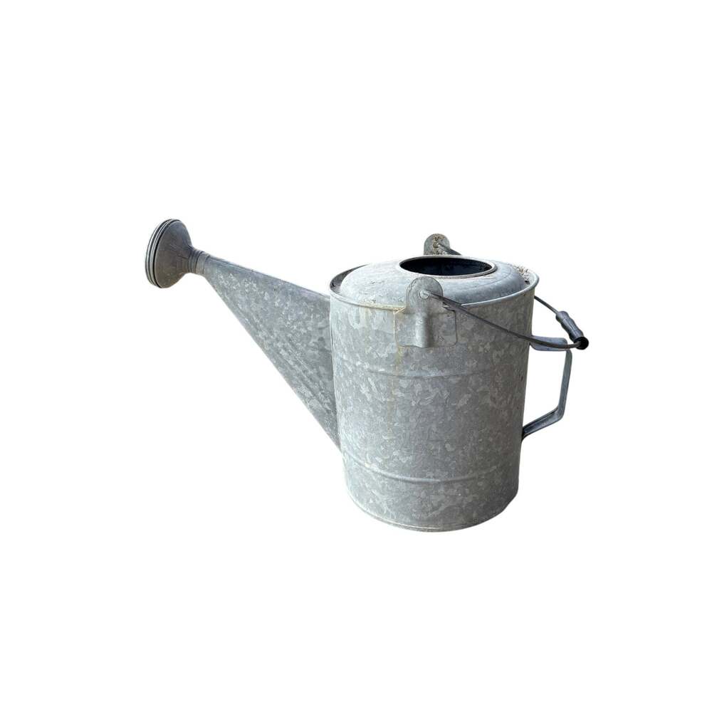 Vintage Galvanized Metal Watering Can Long Spout Farmhouse Garden Decor